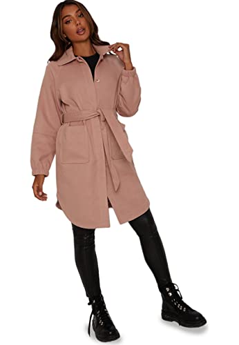 Manteau surdimensionné à manches bouffantes rose pour vos sorties chic