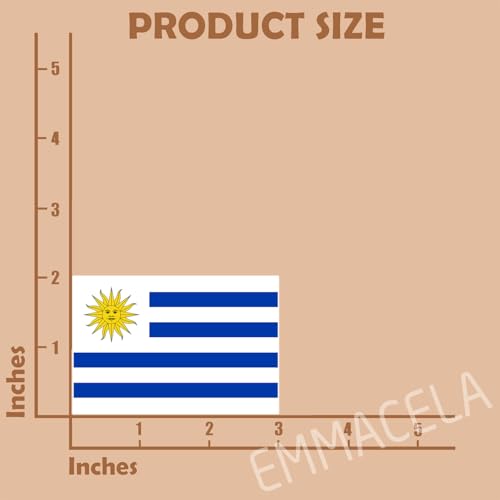 Image of (3PCS) Uruquay Flag stickers, Countries Flag Stickers - Waterproof Vinyl Decals For Laptops, Tumblers, Water Bottles, Books, Scrapbooks, Size 3 x 2 Inch