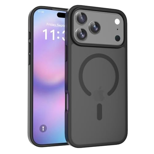 Coque solide noire iPhone 17 transparente aimantée antichoc en silicone rigide