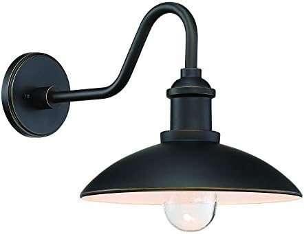 Minka Great Outdoors 7984-14-143C Rlm - Refelctive Lighting by Minka - Shade - 6.25 inches Tall by 14 inches Wide, Oil Rubbed Bronze/Gold Finish with Clear Seedy Glass