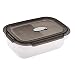 Produktbild keeeper 2in1 Mikrowellen-/Gefrierbehälter Laura, 0,6 l, Polypropylen, 17 x 11 x 6 cm, Transparent, Crystal Grey