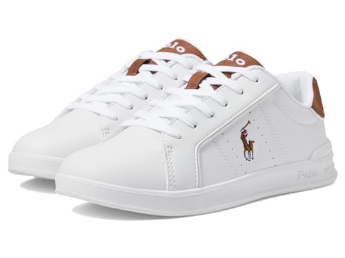 Polo Ralph Lauren Boys' Heritage Court Iii (Little Kid) Trainers, white brown, 3.5 UK