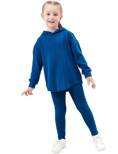 Image of LecGee Women Fall Casual Hoodie Set Long Sleeve Oversized Sweatshirt Elastic Waist Legging Pant 2 Piece Outfit Tracksuit