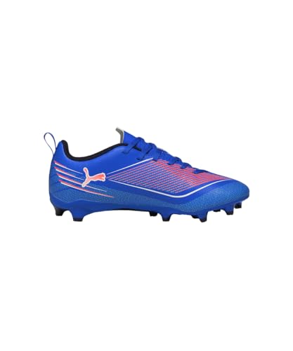 PUMA Ultra 6 Play FG/AG Jr Chaussures de Football Unisexes pour Enfant, PUMA Ultra Bleue, Blanche et Rouge, 33 EU