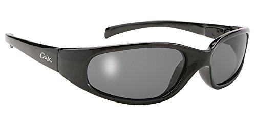 Pacific Coast Wrap Around Women's Sunglasses (Black Frame/Polarized Smoke Lens)