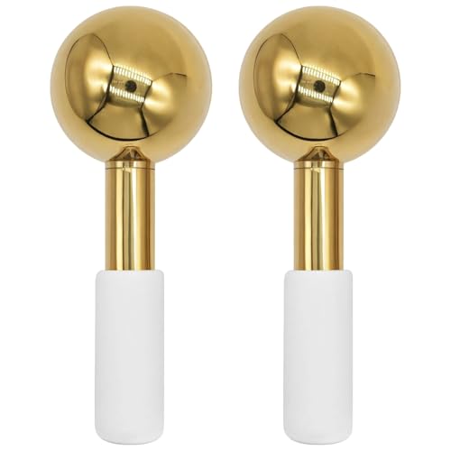 2 PCS Ice Globes for Face Stainless Steel Ice Globe Face Lifting and Firming Tool Ice Ball Face Skin Care Smooth Metal Surface for Easy Cleaning