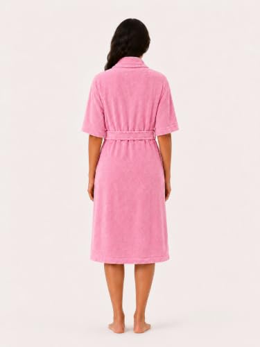 Image of RANGOLI Royal Bamboo Premium Bathrobe For Women | Ultra Soft Bamboo Yarn Lightweight Bathing Robes | 460 GSM Highly Absorbent & Quick Drying Luxurious Bath Gown | Knee Length Bath Robe - Purple
