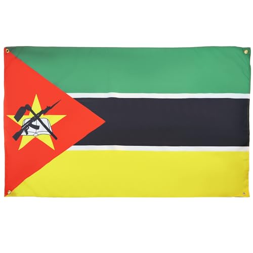 AZ FLAG Drapeau Mozambique 150x90 cm avec 4 oeillets, Pavillon Mozambicain pour balcon ou mur