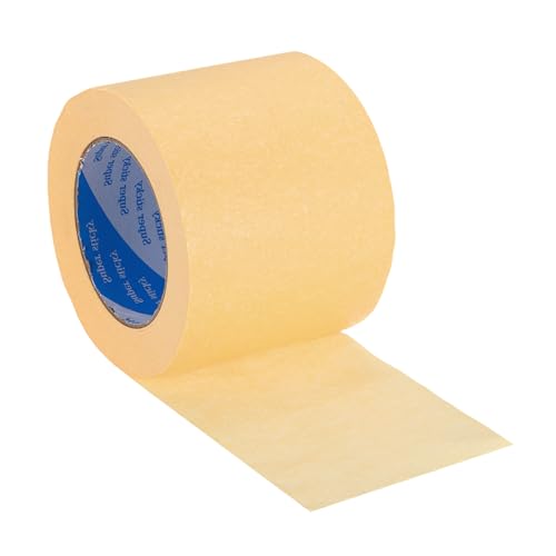 Image of PATIKIL Painters Tape 4 Inch x 55 Yards, Adhesive Masking Tape Light Yellow Paint Tapes for Wall Painting DIY Artist Craft Arts Decoration Labeling