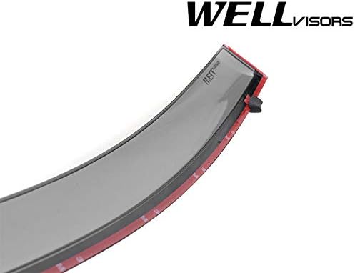WellVisors Window Visors Wind Deflectors Compatible with Volkswagen VW 2018-2026 Atlas with Black Trim Rain Guards 3-847VW017