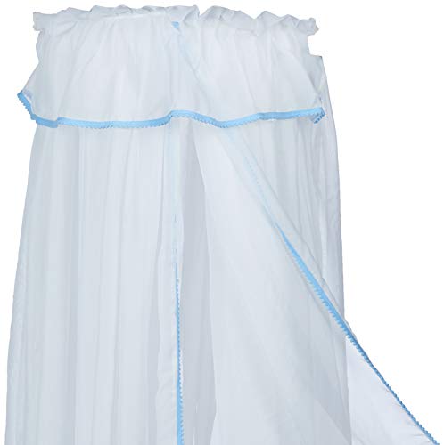 Mosquiteiro de Voil e Pompom com Dossel, Batistela Baby, Azul
