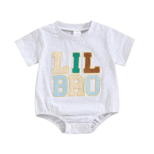 VISGOGO Big Little Brother Matching Outfit Short Sleeve Big Bro T-Shirt Tops Lil Bro Rompers Baby Boy Clothes Shirts