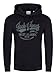 Produktbild Jack & Jones Herren Kapuzenpullover JJEADRIAN Hoodie Sweatshirt Pullover Kapuze Kängurutaschen Regular Fit Baumwolle Print Schwarz M, Größe:M, Farbe:Black (Jack & Jones)