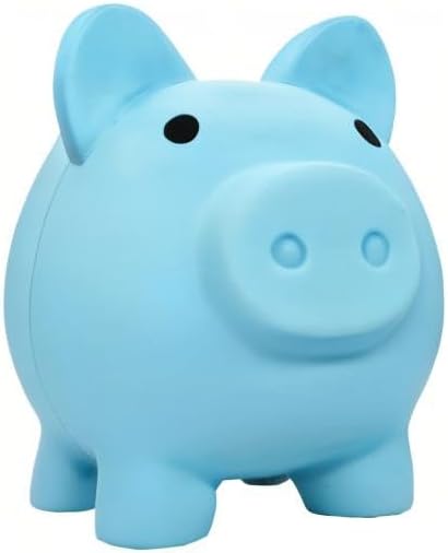 Cute Piggy Bank for Sbrvaniy Upgrade Large Version Pig Money Bank Coin Bank for Boys and Girls My First Unbreakable Money Bank Large Size Decoration Savings Christmas, Halloween, Birthday Gift (Blue)