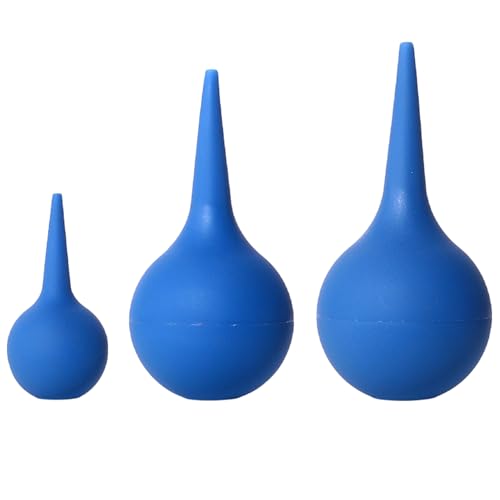 3 Piezas de Jeringa de Oreja, Lavado de La Oreja Succionador de Succión, Bulbo de La Del Oído de Goma, Ventosa De Succión De Oído Bola, Bola de Limpieza de Goma, Bolas de Lavado de Orejas Azules