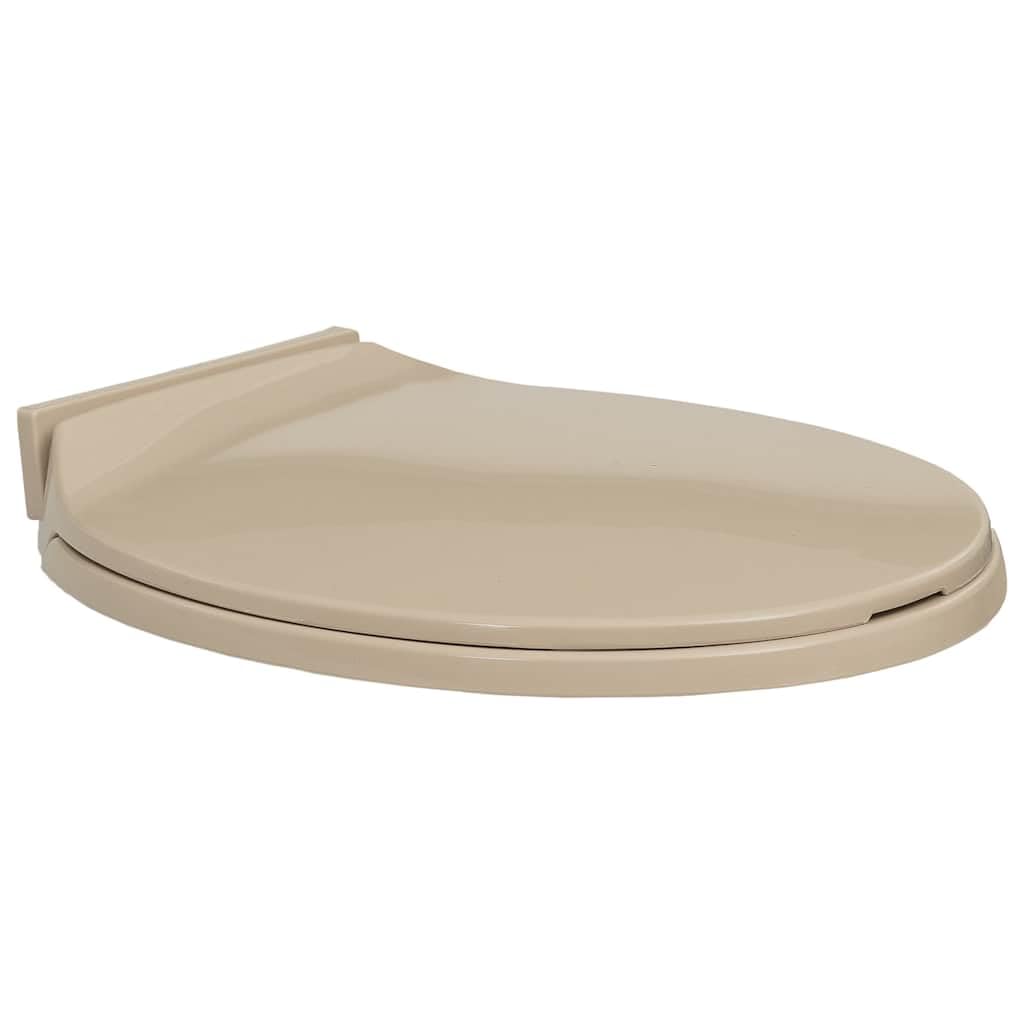 vidaXL Soft-Close Toilet Seat Quick Release Scratch-Resistant Removable Easy Clean Plastic Toilet Seat Cover WC Seat Bathroom Seat Apricot Oval