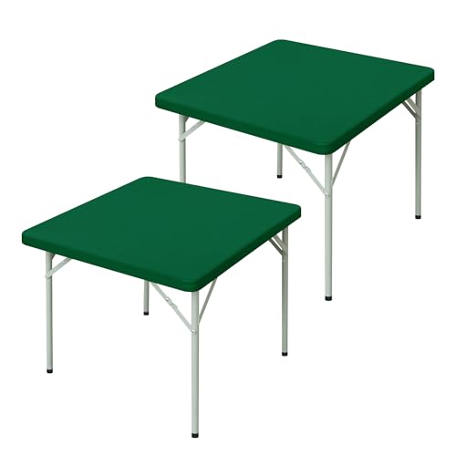 mylacerhome 2 Pack Fitted Tablecloth Square 36X36 Inch Card Table Cover