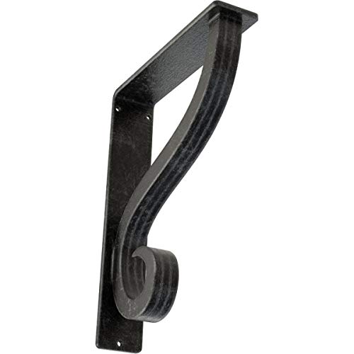 Ekena Millwork BKTM02X07X10TASASV Metal Bracket, 2" W x 7 1/2" D x 10" H, Antiqued Silver