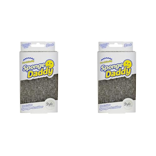 Image of Scrub Daddy Sponge Daddy Style, Dual Sided Sponge Scrubber, Dish Sponges for Washing up, Non Scratch Scourers for Cleaning Dishes, Bathroom Scrubbing Tool, Kitchen Sponges Multipack (Pack of 2)