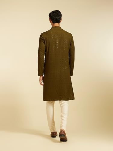 Image of DIWAS BY MANYAVAR Men's Viscose Embroidered|Sequined Kurta (1pc)