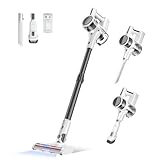 4 in 1 Cordless Vacuum for Home, 80,000PRM Powerful Motor Vacuum Cleaner with 2 Adjustable Modes, Max 40 Mins Runtime Rechargeable Battery and Washable Parts Stick Vacuum (Sky Gray)