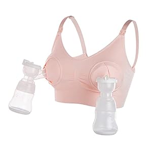 Frauen Hände frei Milchpumpe Stillpumpe Pumpen Umstands-Still-BH（Rosa XL