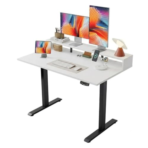 Image of TEKAVO Hirak Height Adjustable Table for Office Work | Electric Standing Table Workstation for Home Office| 60 kg Load Capacity |120L x 60W | WhiteI DIY