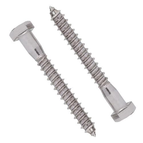 Image of Bolt Dropper 1 /4 inch x 1-1 /2 inch Stainless Hex Head Lag Bolt Screws, (25 Pack), 304 (18-8) Stainless Steel Coach Bolts /Large Screws for Wood with Plain Finish by Bolt Dropper
