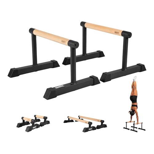 Gravity Fitness Parallettes mit Holzgriffen – medium Dip Bars für...