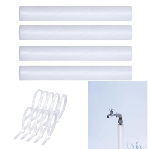 4-Pack Foam Pipe Covers, 15.74 Inch, Pipe Insulation Foam Tubes for Cold Water Pipes - Ideal Cover for Outdoor Pipes, Door Handles, and Stair Railings in Cold Weather