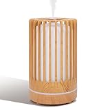 Romon Humidificador, 200ml Diseño de Apariencia de Madera, 7 Colores LED y Función de Apagado Automático, para Hogar y Oficina