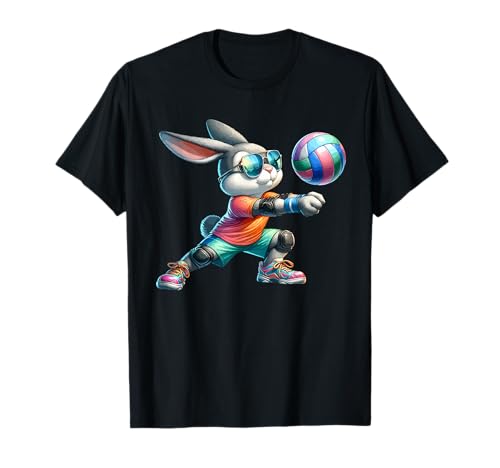 Happy Easter Bunny Volleyball Player Lover Sport Rabbit T-Shirt