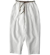 Gihuo Women's Wide Leg Linen Blend Culottes Pants with Pockets