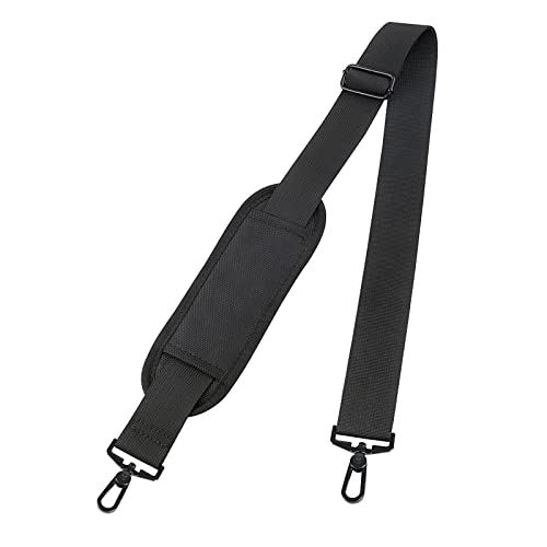 Taygeer Shoulder Strap, 52" Universal Replacement Laptop Shoulder Strap Luggage Duffel Bag Strap Adjustable Comfortable Belt with Metal Hooks for Briefcase Computer Messenger Bag Laptop Case, Black
