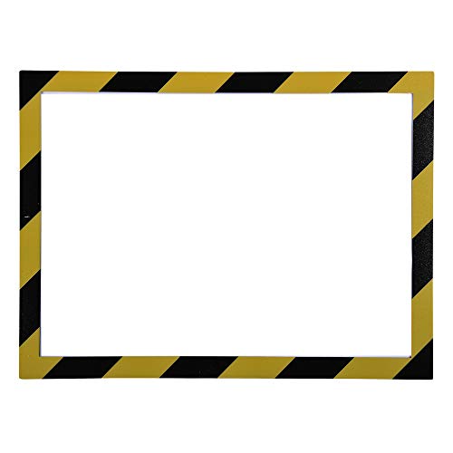 Exacompta - Réf. 39209E - Une Pochette affichage mural magnétique en PVC - Pour afficher consignes de sécurité, prévention des risques - Format à classer A4 - Cadre bicolore couleur jaune et noir