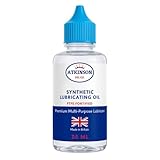 Atkinson Oil Co. Premium Synthetic Multi-Purpose Lubricating Oil with PTFE Nano Particles - 30ml - Made in UK - Ultra-Low Friction, Long-Lasting Protection, Versatile Use, Rust Protection