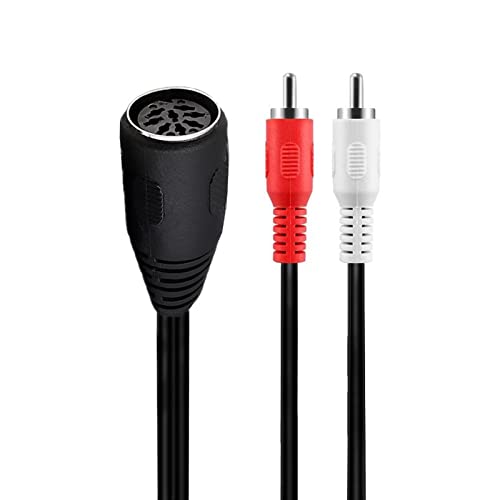 Cable de audio estéreo DIN de 8 pines a 2 RCA para equipo de sonido y receptor