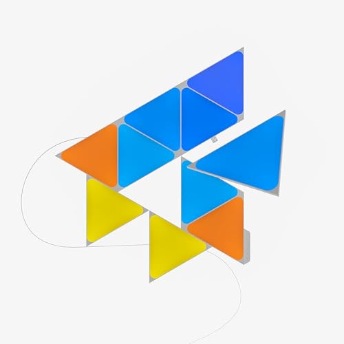 Nanoleaf Shapes WiFi and Thread Smart RGBW 16M+ Color LED Dimmable Gaming and Home Decor Wall Lights Expansion Pack (Mini Triangles (10 Pack))