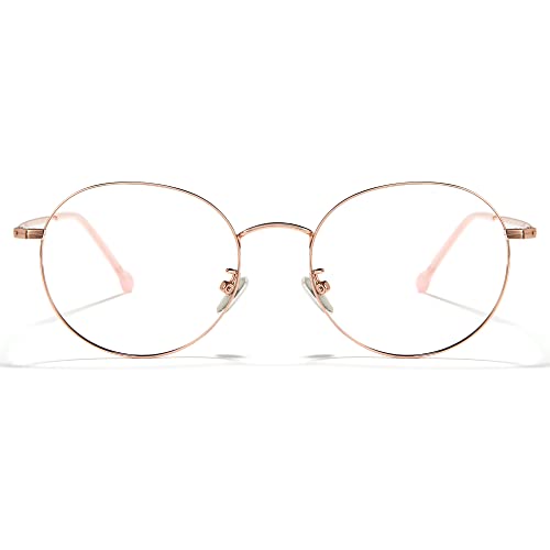 Image of Cyxus Blue Light Blocking Glasses Round Metal Frame Computer Glasses | Blue light blocking glasses featuring round metal frame, comfortable fit and versatile use for work, study and entertainment