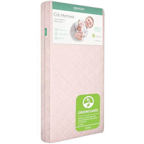 Newton Baby Crib Mattress - Infant & Toddler Mattress, Baby Bed Mattress for Crib, Dual-Layer, Safe, Breathable & Washable Crib Mattress, Removable Cover, Deluxe 5.5 inch-Thick Cushion, Pink