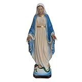 OVUNQUE PROTEGGIMI Wunderbare Madonna Statue aus bemaltem Kunstharz, 20 cm, Figur Unbefleckte Madonna Empfängnis für Innen- und Außenbereich