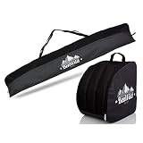 Rawstyle Skitasche Ski-Schuh-Tasche Set, SKI-Tasche, 160cm oder 180cm, wasserdicht, Ski Bag, Ski Cover, Wintersport, Kombi (schwarz-schwarz, Set 180cm)
