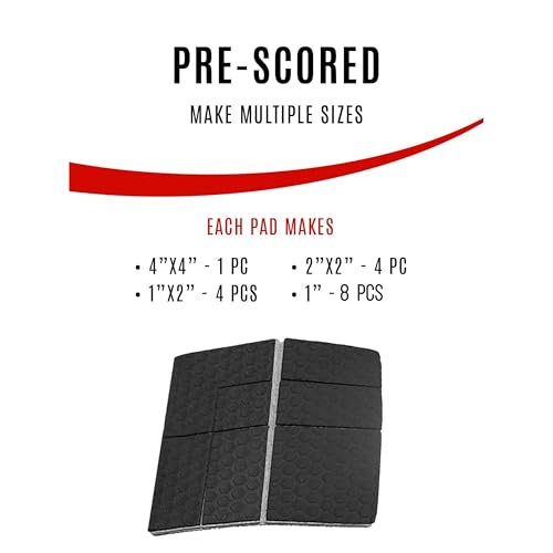 SlipToGrip Non Slip Furniture Gripper Pads | Non Skid Surface Pads Stop Sliding | Pre-Scored Multi Pack with 3/8" Felt Core (8 Pads) | Create Custom Sizes 4", 2", 1" | Anti Slip Rubber Protects Floors