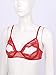 YiZYiF Womens Fashion See Through Sheer Mesh Lingerie Hellow Out Underwired Bra Tops Bralette Split Red 4X-Large