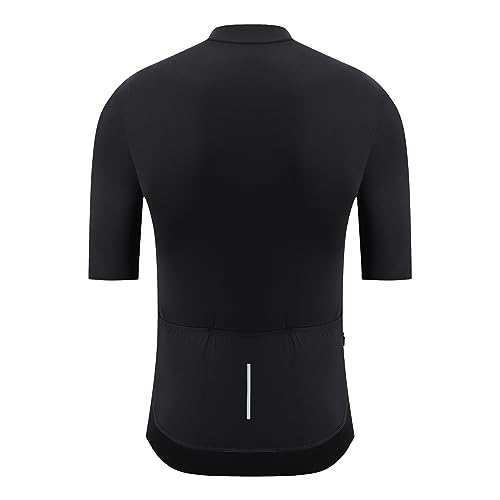 RideYouLai Camisa de ciclismo masculina de manga curta refletiva respirável com 4 bolsos, camisa de
