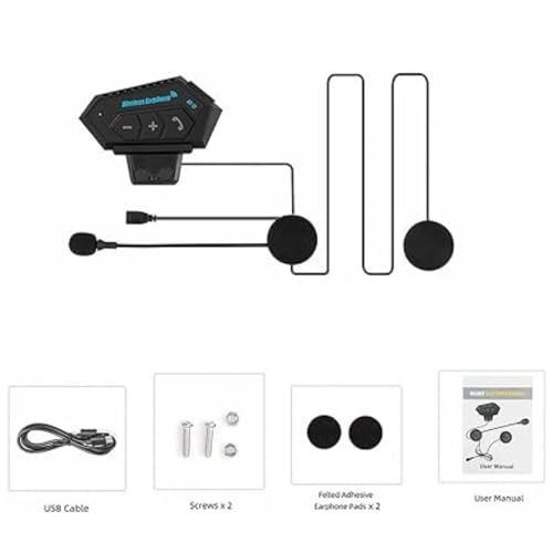 Intercomunicador Bluetooth para Capacete de Moto, Microfone com Controle de Volume, Comunicador Sem