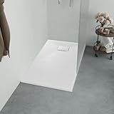 Nqyjm Plato de ducha SMC blanco 120 x 70 cm para baño