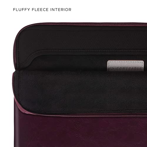 Image of Comfyable Slim Laptop Sleeve Compatible with 13 Inch MacBook Air 13 in M5 M4 M3 M2, 13 inch MacBook Pro /Neo, PU Leather Bag Water-Resistant Cover Case, Berry Brown
