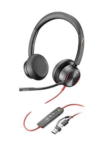 Image of Poly Blackwire 8225 Stereo USB-C Headset +USB-C /A Adapter