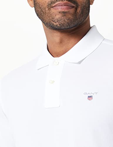 GANT SOLID PIQUE LS RUGGER, Felpa Uomo, Nero (